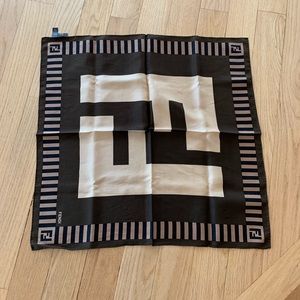 Never Worn Silk Fendi Logo Scarf